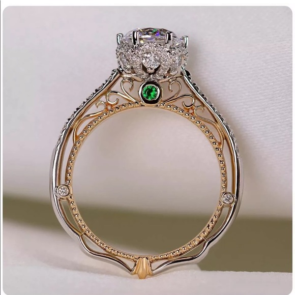 925 Silver Simulated White Sapphire Diamond Ring, cute Ring, shiny Ring. - Picture 2 of 6